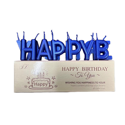 Happy Birthday Party Letter Candle Set - Blue
