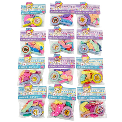 Jing Jing Party Balloon With Rattle Drum Toy Set - Assorted Colours And Design (1Pcs Only)