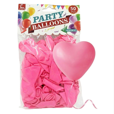 Party Decoration Heart Shape Balloon Kit - Light Pink - Pack Of 50 Pcs