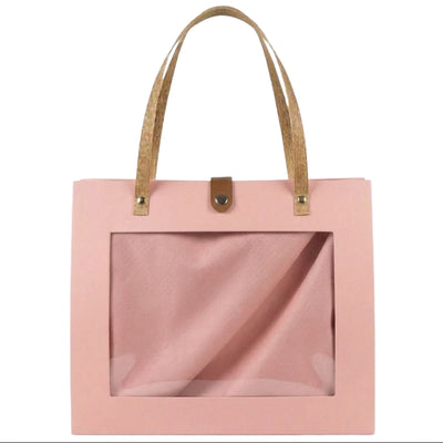 Stylish Gift Box With A Transparent Front Window - 28X11.5X23Cm - Pink Colour