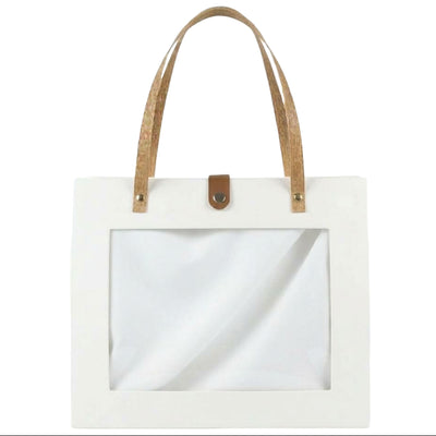 Stylish Gift Box With A Transparent Front Window - 28X11.5X23Cm - White Colour