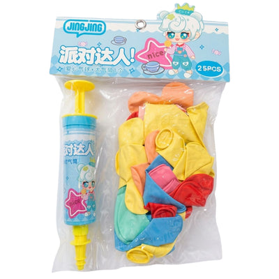 Jing Jing Party Decoration Balloons With Blue Air Pump - Cartoon Theme - 25Pcs Set