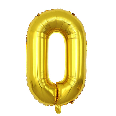 Happy Birthday Party Decoration Foil Balloon Number 0 - Gold - 40 Inch