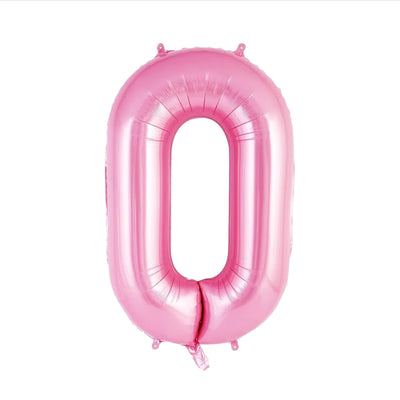 Happy Birthday Party Decoration Foil Balloon Number 0 - Pink - 40 Inch