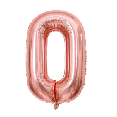 Happy Birthday Party Decoration Foil Balloon Number 0 - Rose Gold - 40 Inch