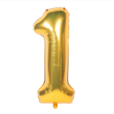 Happy Birthday Party Decoration Foil Balloon Number 1 - Gold - 40 Inch