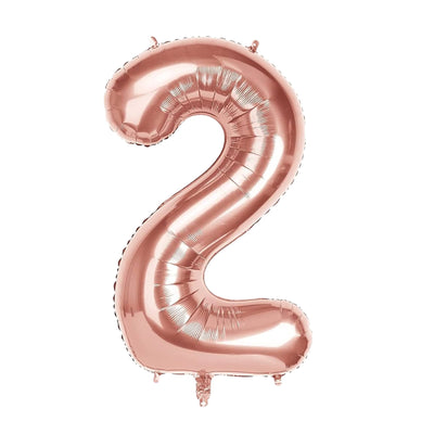 Happy Birthday Party Decoration Foil Balloon Number 2 - Rose Gold - 40 Inch