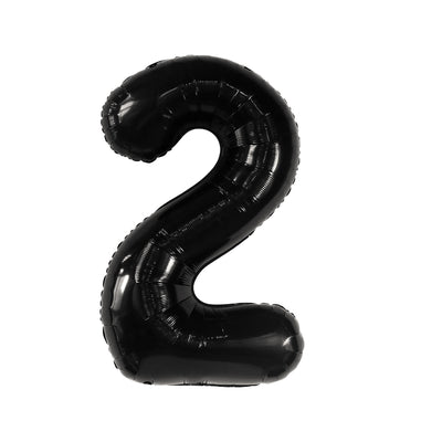 Happy Birthday Party Decoration Foil Balloon Number 2 - Black - 40 Inch