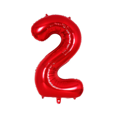 Happy Birthday Party Decoration Foil Balloon Number 2 - Red - 40 Inch