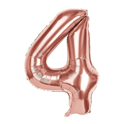 Happy Birthday Party Decoration Foil Balloon Number 4 - Rose Gold - 40 Inch