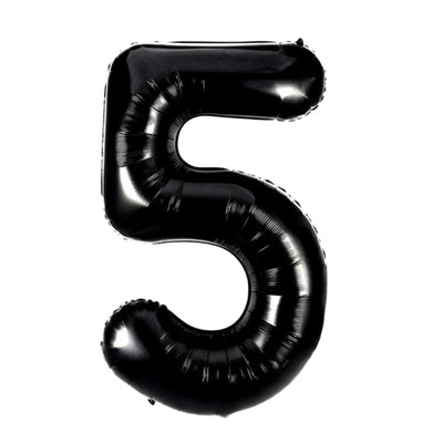Happy Birthday Party Decoration Foil Balloon Number 5 - Black - 40 Inch