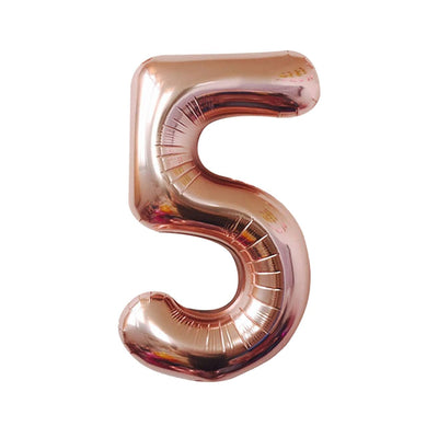 Happy Birthday Party Decoration Foil Balloon Number 5 - Rose Gold - 40 Inch