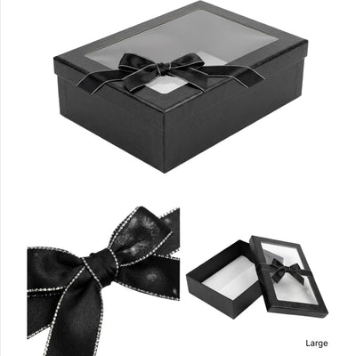 Gift Box With A Transparent Window - Large - 33X11X25Cm - Black Colour