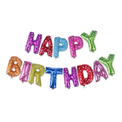 Happy Birthday Party Decoration Banner Balloon - Assorted Colour And Printed ( Uninflated )