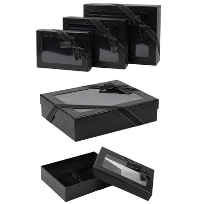 Gift Box With A Transparent Window 3Pcs Set - Black Colour