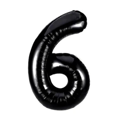 Happy Birthday Party Decoration Foil Balloon Number 6 - Black - 40 Inch