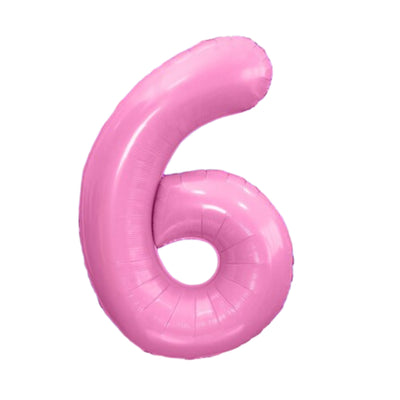 Happy Birthday Party Decoration Foil Balloon Number 6 - Pink - 40 Inch