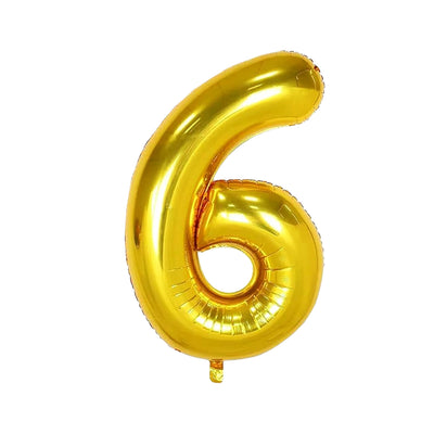 Happy Birthday Party Decoration Foil Balloon Number 6 - Gold - 40 Inch