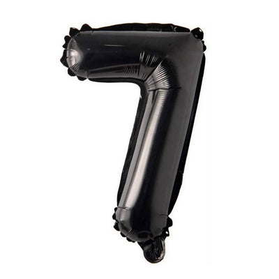 Happy Birthday Party Decoration Foil Balloon Number 7 - Black - 40 Inch