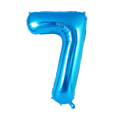 Happy Birthday Party Decoration Foil Balloon Number 7 - Blue - 40 Inch