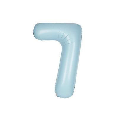 Happy Birthday Party Decoration Foil Balloon Number 7 - Light Blue - 40 Inch