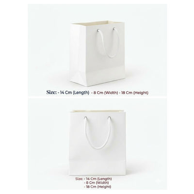 Gift Gloss Bag - White Colour - 14X8X18Cm