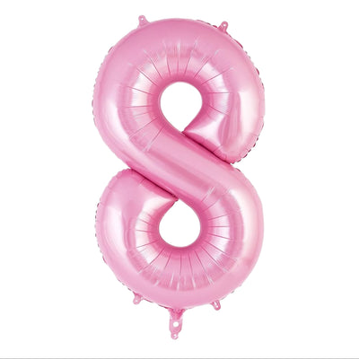 Happy Birthday Party Decoration Foil Balloon Number 8 - Pink - 40 Inch