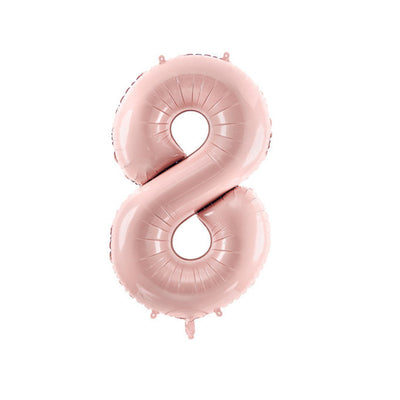 Happy Birthday Party Decoration Foil Balloon Number 8 - Baby Pink - 40 Inch