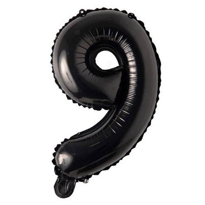Happy Birthday Party Decoration Foil Balloon Number 9 - Black - 40 Inch