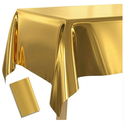 Party Decoration Metallic Gold Aluminium Foil Tableware - Table Cover 1.37X1.83M