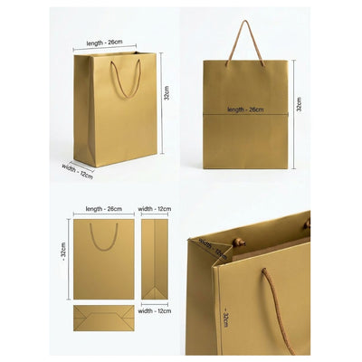 Gift Gloss Bag - Metallic Gold Colour - 32X26X12Cm