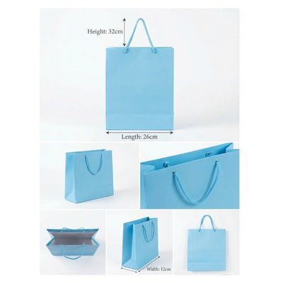 Gift Gloss Bag - Skyblue Colour - 32X26X12Cm