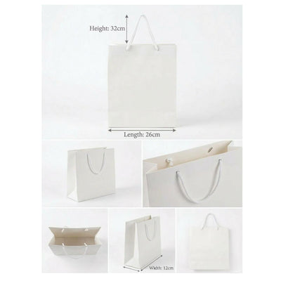 Gift Gloss Bag - Plain White Colour - 32X26X12Cm