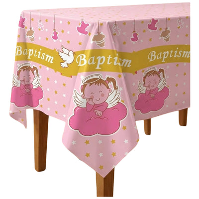 Baby Girl Theme Party Decoration Aluminium Foil Tableware Pink - Table Cover - 1.37X1.83M