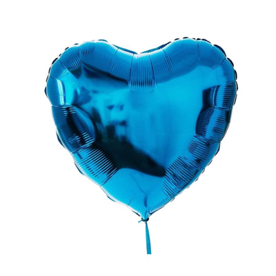 Heart Shaped Foil Balloon - Blue - 18 Inch
