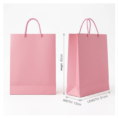 Gift Gloss Bag - Light Pink Plain Colour - 42X31X12Cm