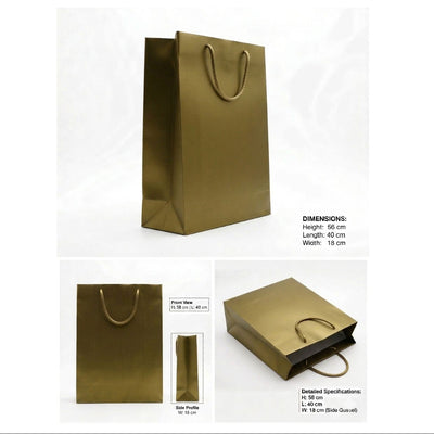 Gift Gloss Bag - Metallic Gold Colour - 56X40X18Cm