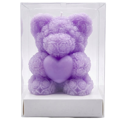 Decorative Party Favor Teddy Bear Candle - Lavender