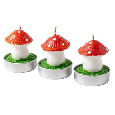 Mushroom Shaped Party Favor Candle - Box Of 3 Pcs