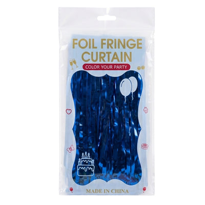 Tinsel Foil Fringe Curtain For Party Decoration - Rain Curtain - Blue Colour