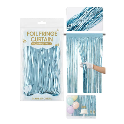 Tinsel Foil Fringe Curtain For Party Decoration - Rain Curtain - Sky Blue