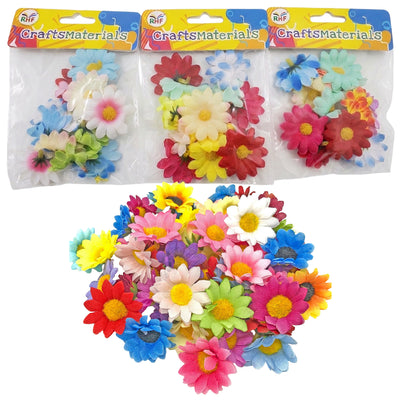 Gift Decoration Artificial Mini Daisy Flowers - Assorted Colours - Pack Of 12 Pcs