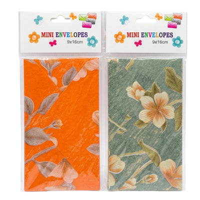 Vintage Elegant Floral Pattern 10 Envelopes - Assorted - 9X16 Cm - ( 1 Pack Only )