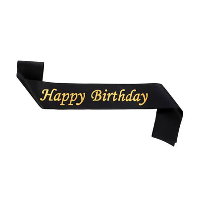 Happy Birthday Party Sash - Black Colour
