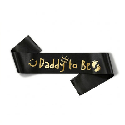Daddy To Be Party Satin Sash - Black