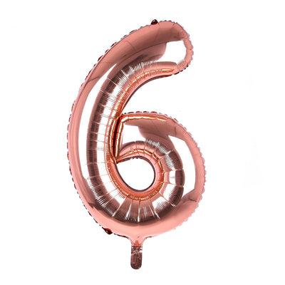 Happy Birthday Party Decoration Foil Balloon Number 6 - Rose Gold - 32 Inch
