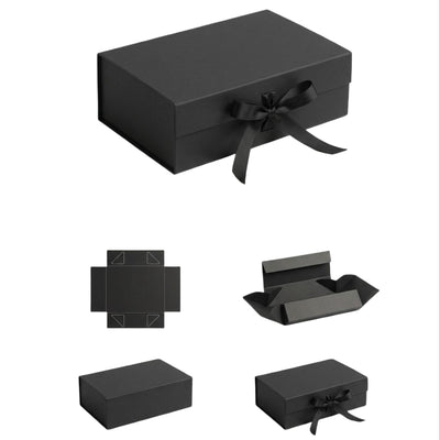 Folding Cardboard Gift Box - Black Colour - 20X18.2X8Cm