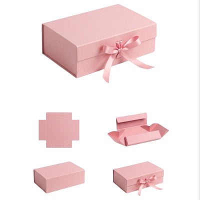 Folding Cardboard Gift Box - Pink Colour - 20X18.2X8Cm