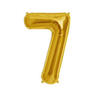 Happy Birthday Party Decoration Foil Balloon Number 7 - Gold - 32 Inch