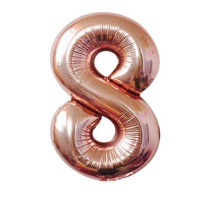 Happy Birthday Party Decoration Foil Balloon Number 8 - Rose Gold - 32 Inch